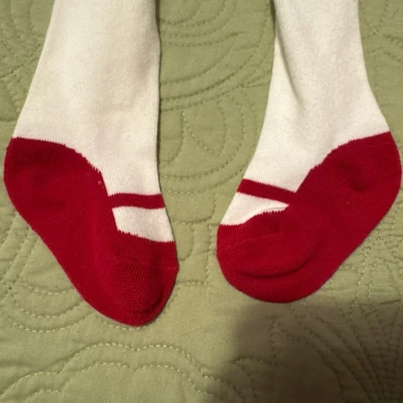 TWIN SET / White Baby Tights with Red “shoes” - Picture 4 of 5